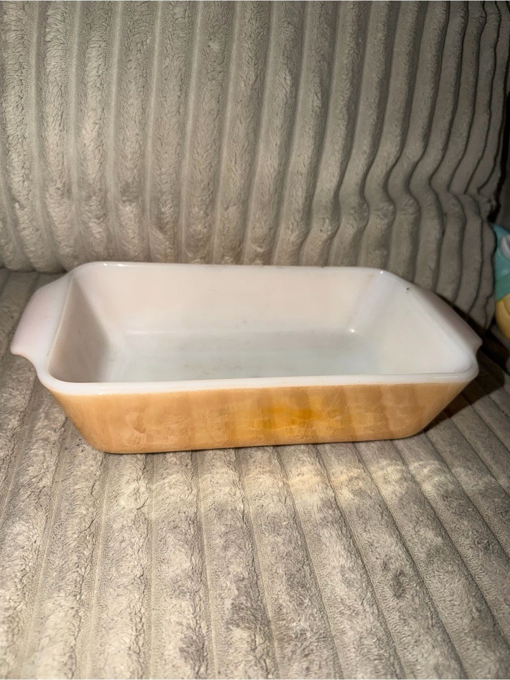 Vintage-Style Two-Tone Ceramic Baking Dish - Cream & Amber